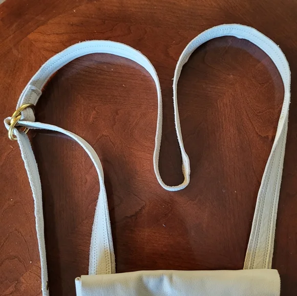 Hobo Cream Suede Genuine Leather Crossbody Bag - Picture 12 of 12